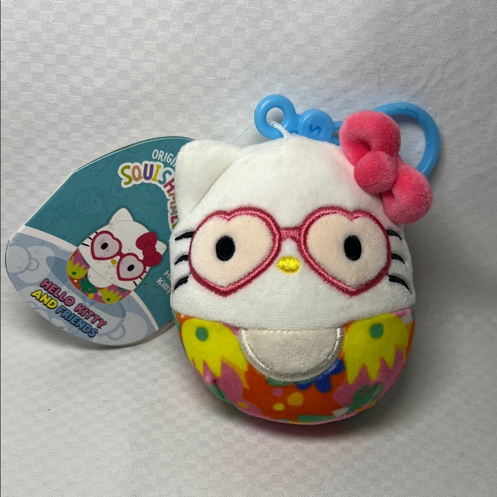 Hello Kitty Plush Keychain with Pink Bow
